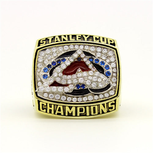 Colorado Avalanche 2001 Stanley Cup Final NHL Championship Ring With Synthetic Sapphire