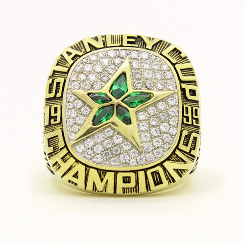 Dallas Stars 1999 Stanley Cup Final NHL Championship Ring with green crystals