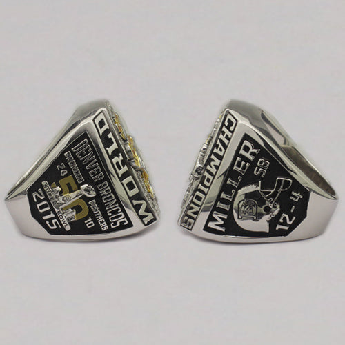 Super Bowl 50 Season 2015 Denver Broncos FAN Ring