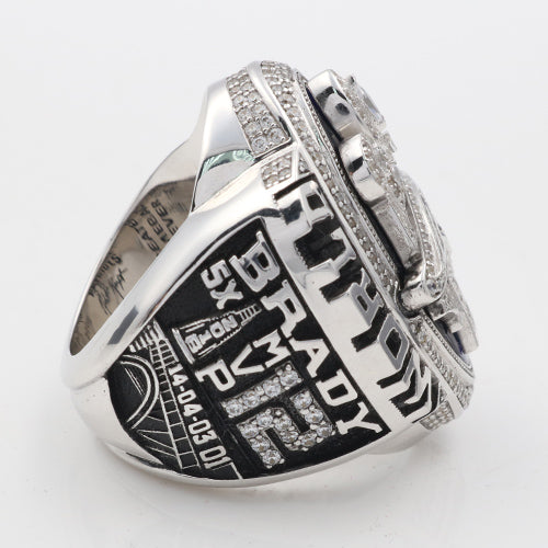 Super Bowl LI 2016 New England Patriots Championship Ring With Navy Blue Synthetic Sapphire