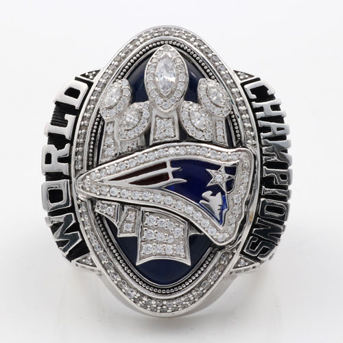 Super Bowl LI 2016 New England Patriots Championship Ring With Navy Blue Synthetic Sapphire