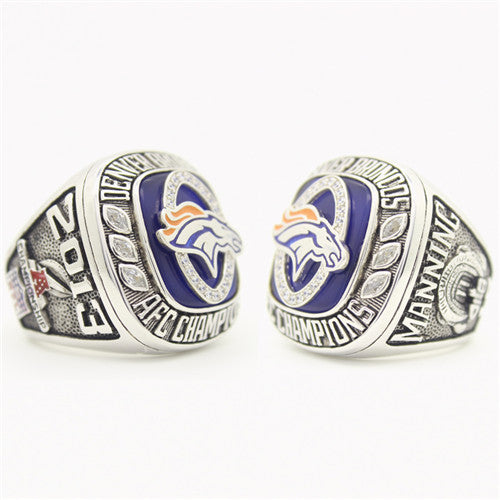 Denver Broncos 2013 American Football Championship Ring With Blue Sapphire