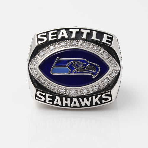 Seattle Seahawks 2005 National Football Championship Ring With Blue Sapphire