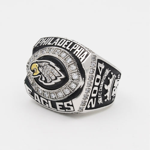 Philadelphia Eagles 2004 National Football Championship Ring With Black Obsidian