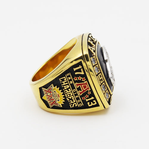 San Diego Chargers 1994 American Football Championship Ring With Black Obsidian