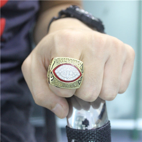 Buffalo Bills 1992 American Football Championship Ring With Red Ruby