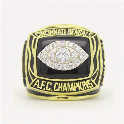 Cincinnati Bengals 1988 American Football Championship Ring With Black Obsidian