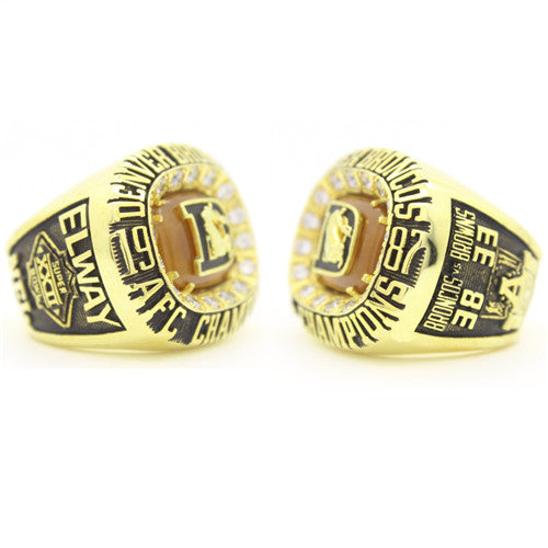 Denver Broncos 1987 American Football Championship Ring With Yellow Citrine