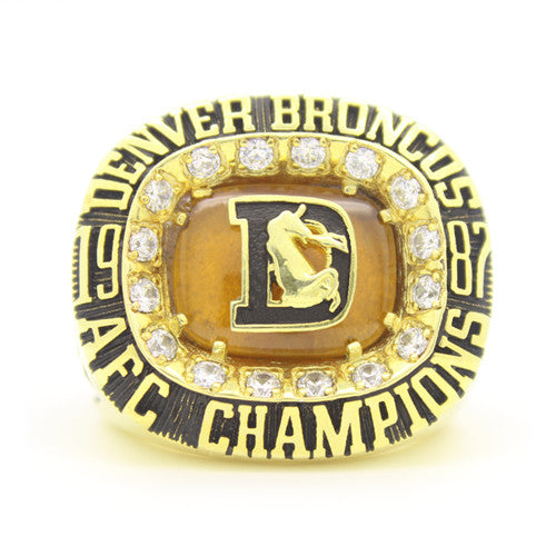 Denver Broncos 1987 American Football Championship Ring With Yellow Citrine