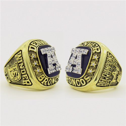 Denver Broncos 1986 American Football Championship Ring With Blue Lapis Lazuli