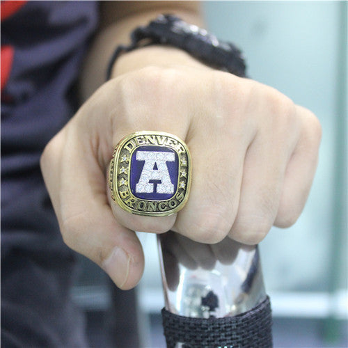 Denver Broncos 1986 American Football Championship Ring With Blue Lapis Lazuli