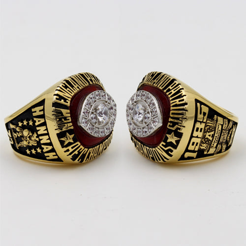 New England Patriots 1985 American Football Championship Ring With Red Garnet