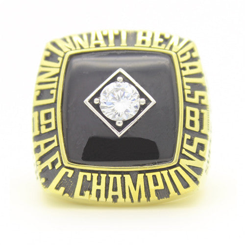 Cincinnati Bengals 1981 American Football Championship Ring With Black Obsidian