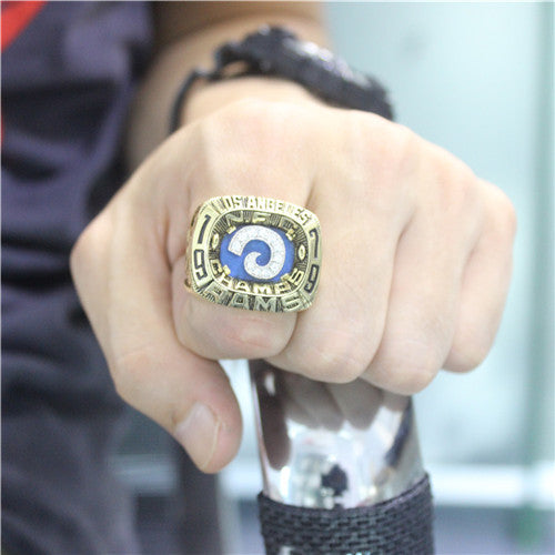 Los Angeles Rams 1979 National Football Championship Ring With Blue Sapphire