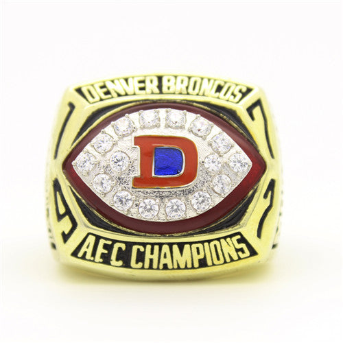 Denver Broncos 1977 American Football Championship Ring With Red Ruby