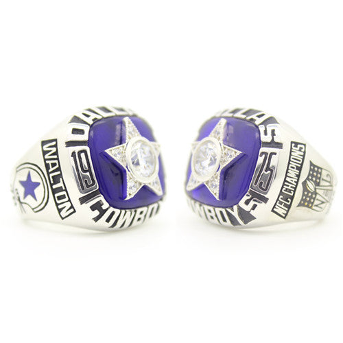 Dallas Cowboys 1975 National Football Championship Ring With Blue Sapphire