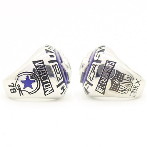 Dallas Cowboys 1975 National Football Championship Ring With Blue Sapphire