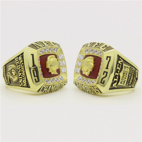 Washington Redskins 1972 National Football Championship Ring With Red Ruby