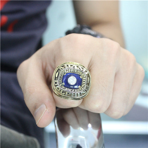 Miami Dolphins 1971 American Football Championship Ring With Blue Sapphire