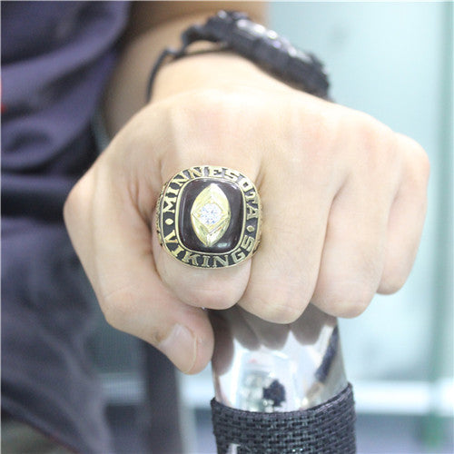 Minnesota Vikings 1969 National Football Championship Ring With Black Obsidian