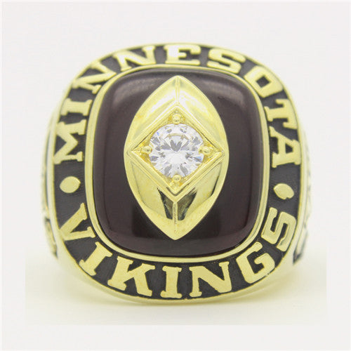 Minnesota Vikings 1969 National Football Championship Ring With Black Obsidian