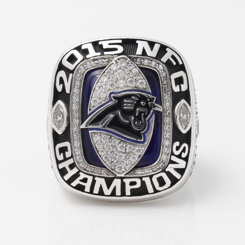 Carolina Panthers 2015 National Football Championship Ring With Blue Sapphire