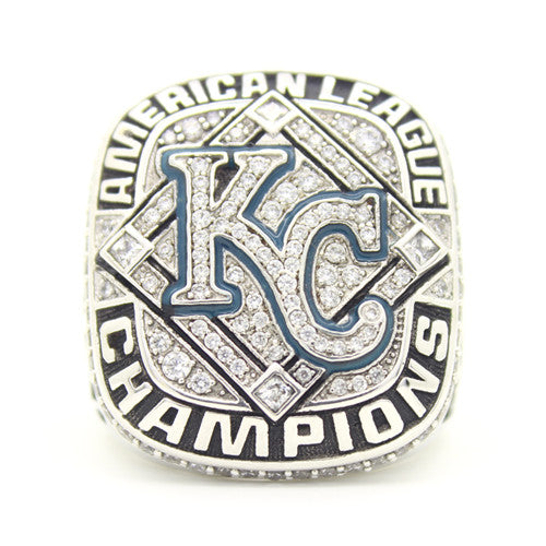 Custom Kansas City Royals 2014 American League Championship Ring With Blue Aquamarine