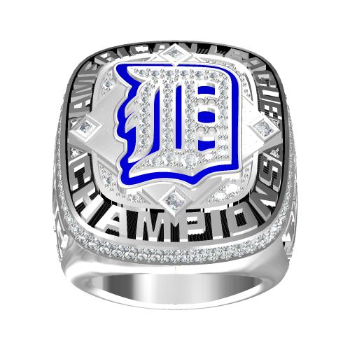 Custom Detroit Tigers 2012 American League Championship Ring With Blue Lapis Lazuli