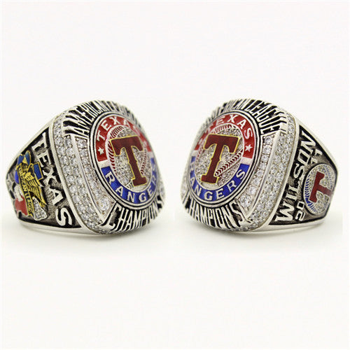 Custom Texas Rangers 2011 American League Championship Ring With Red Ruby