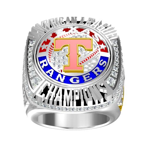 Custom Texas Rangers 2011 American League Championship Ring With Red Ruby