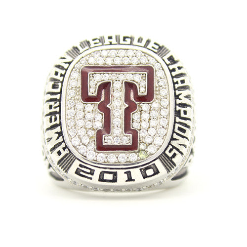 Custom Texas Rangers 2010 American League Championship Ring Red Garnet