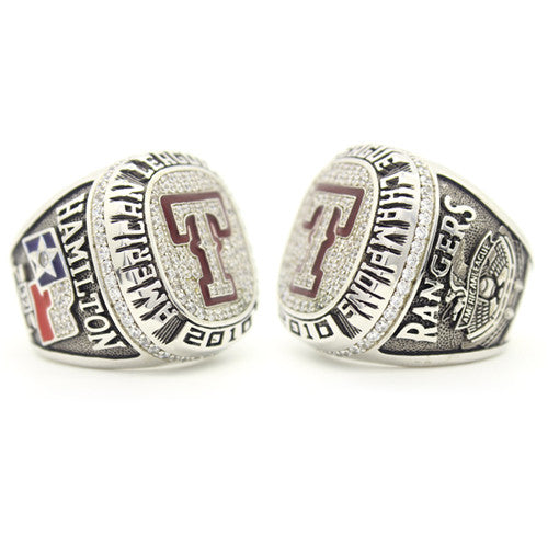 Custom Texas Rangers 2010 American League Championship Ring Red Garnet