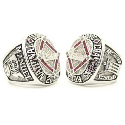 Custom Philadelphia Phillies 2009 National League Championship Ring With Red Ruby