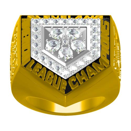 Custom Cleveland Indians 1997 American League Championship Ring With White Rock Crystal