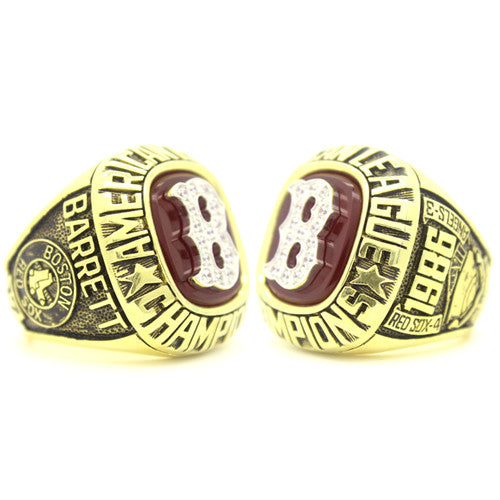 Custom Boston Red Sox 1986 American League Championship Ring With Red Garnet