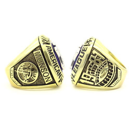 Custom New York Yankees 1981 American League Championship Ring With Blue Synthetic Sapphire