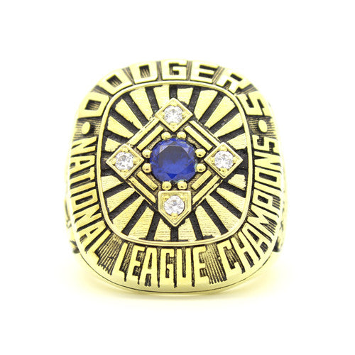 Custom Los Angeles Dodgers 1977 National League Championship Ring With Blue Crystal