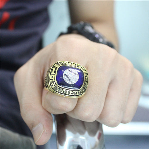 Custom New York Mets 1973 National League Championship Ring With Blue Synthetic Sapphire