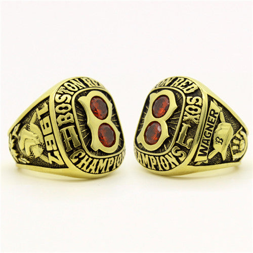 Custom Boston Red Sox 1967 American League Championship Ring With Red Ruby