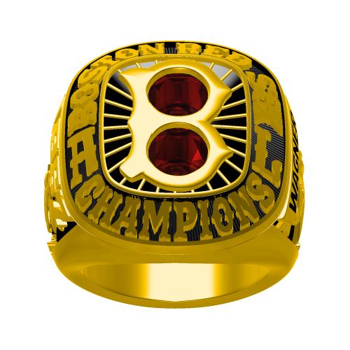 Custom Boston Red Sox 1967 American League Championship Ring With Red Ruby