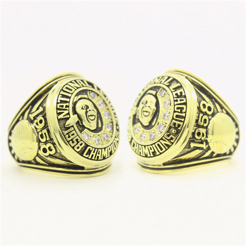 Custom Atlanta Braves 1958 National League Championship Ring with Yellow-White  Plating