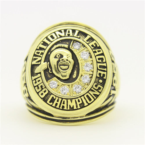 Custom Atlanta Braves 1958 National League Championship Ring with Yellow-White  Plating