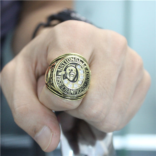 Custom Atlanta Braves 1958 National League Championship Ring with Yellow-White  Plating