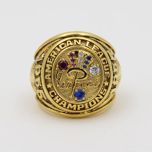 New York Yankees 1955 American League Championship Ring with Blue Sapphire and Red Ruby