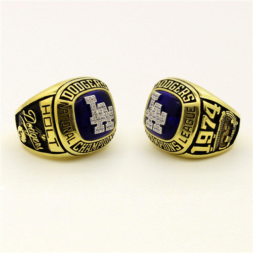 Custom Los Angeles Dodgers 1974 National League Championship Ring With Blue Synthetic Sapphire