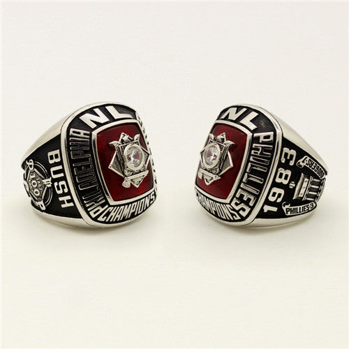 Custom Philadelphia Phillies 1983 National League Championship Ring With Red Garnet