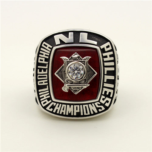 Custom Philadelphia Phillies 1983 National League Championship Ring With Red Garnet