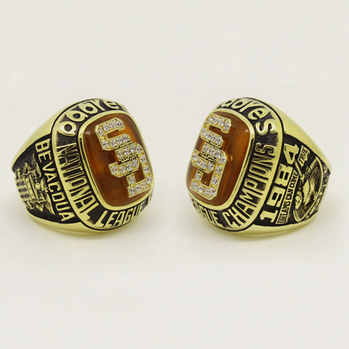 Custom San Diego Padres 1984 National League Championship Ring With Orange Carnelian