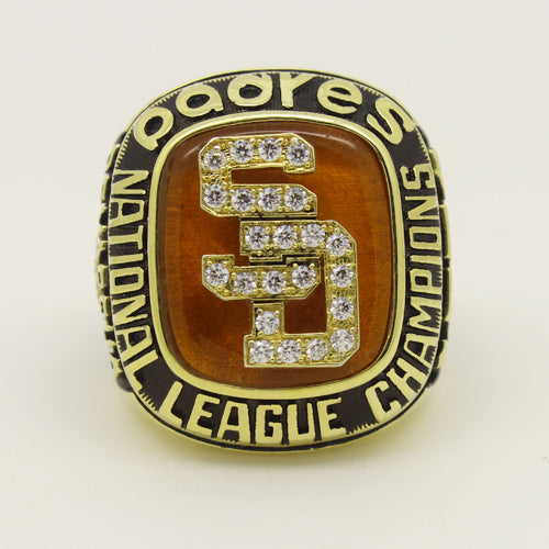 Custom San Diego Padres 1984 National League Championship Ring With Orange Carnelian