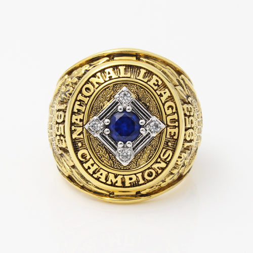 Brooklyn Dodgers 1953 National League Championship Ring with Blue Sapphire and  Plating